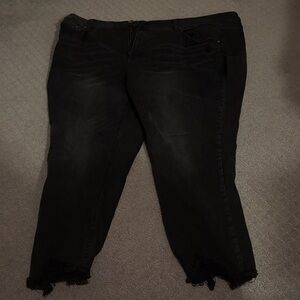 Terra & Sky Women's Dark Black Straight Leg Jeans